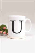 U Harfli Baskılı Kupa Bardak