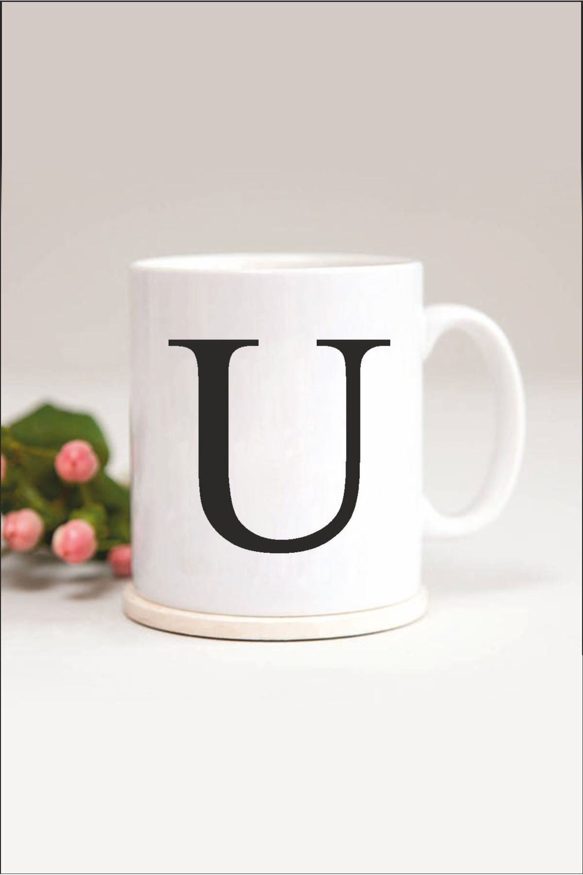 1_org_zoom-2769.jpg U Harfli Baskılı Kupa Bardak - Görsel 1