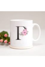 Beyaz P Harfli Baskılı Kupa Bardak