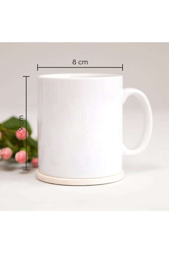 Beyaz P Harfli Baskılı Kupa Bardak - Görsel 2