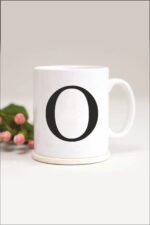 O Harfli Baskılı Kupa Bardak