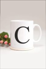C Harfli Baskılı Kupa Bardak