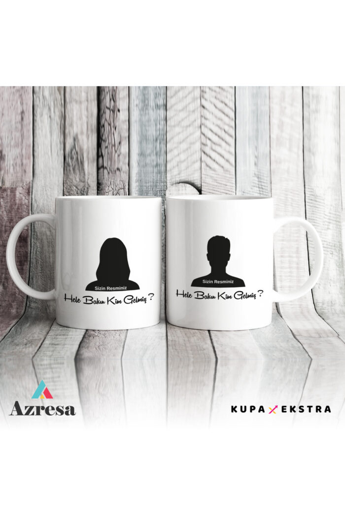 Hele Bakın Kim Gelmiş Yazılı - Kişiye Özel Kupa Bardak - Görsel 2
