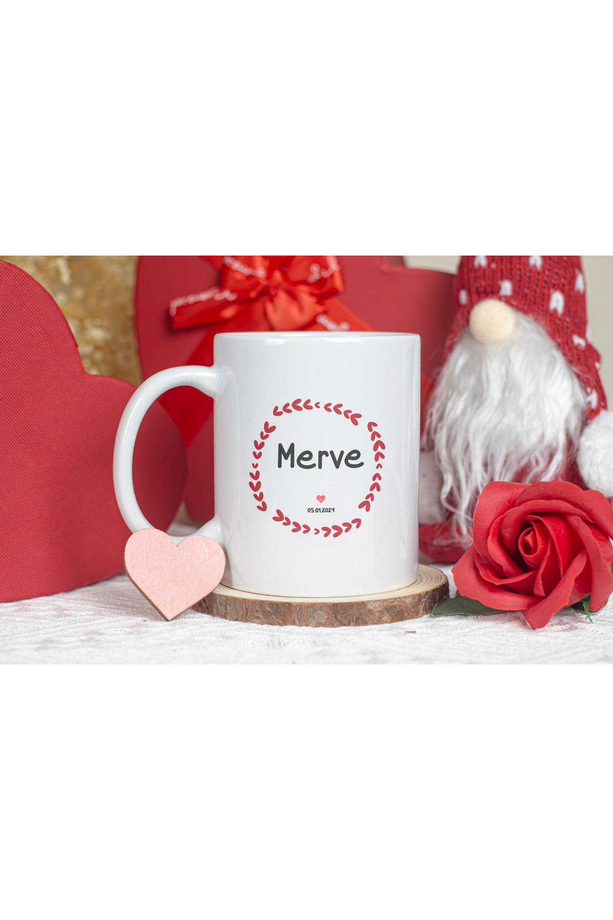 1_org_zoom-2839.jpg İsimli - Kişiye Özel Kalp Çerçeveli Tarihli Kupa Bardak - Görsel 1