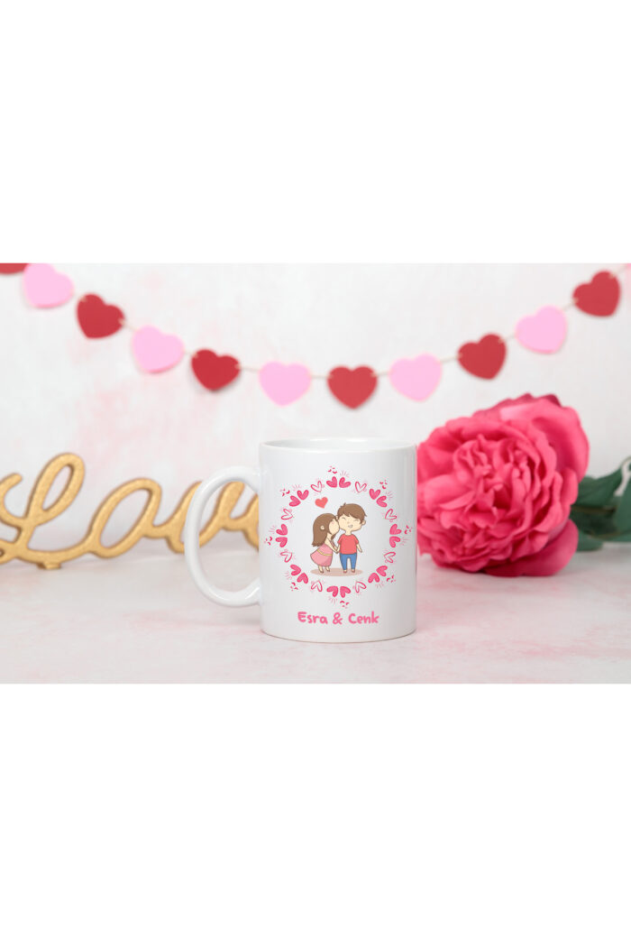 İsimli Kalpli Çift Kupa - Görsel 2