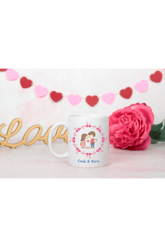 İsimli Kalpli Çift Kupa - Görsel 3