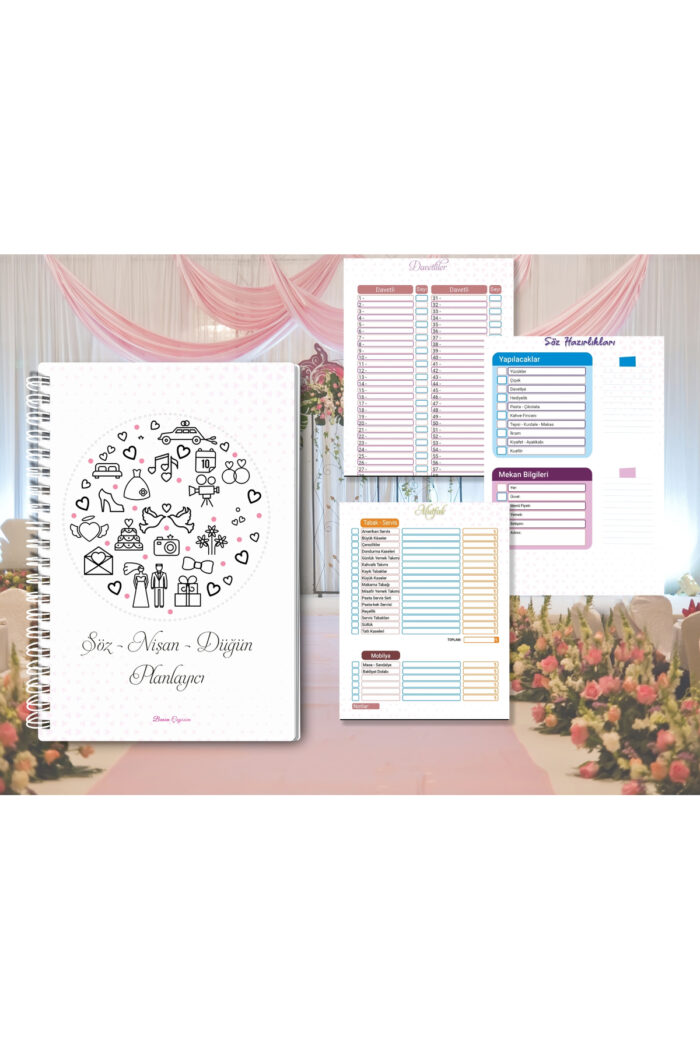 Çeyiz Defteri - Kupa Bardak, Çeyiz Listesi , Söz ,nişan , Kına , Düğün alışveriş planlayıcı defter - Görsel 5