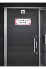 Şık Pembe Çerçeveli Kapı İsimlik & Numara Seti - Kapı isimliği - Görsel 5