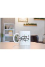 Özel Tasarım Happy Birthday Baskılı Porselen Kupa Bardak- 009 Tfkp