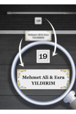 Şık Pembe Çerçeveli Kapı İsimlik & Numara Seti