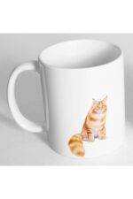 Şaşkın Kedi Resim Baskılı Kupa Bardak