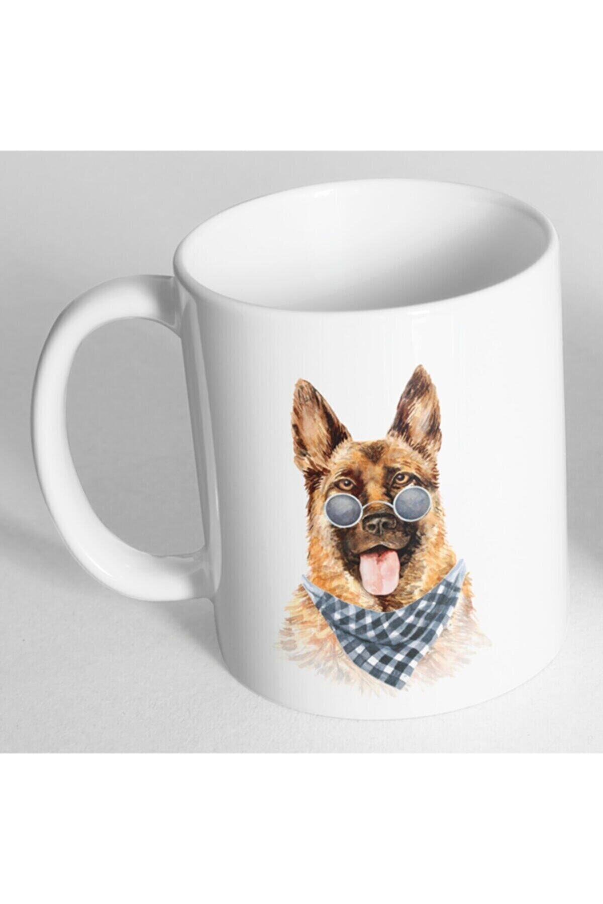 1_org_zoom-437.jpg German Shepherd Fular Gözlüklü Baskılı Kupa Bardak - Görsel 1