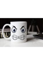 Kızgın Emojili Beyaz Kupa Tfem-03