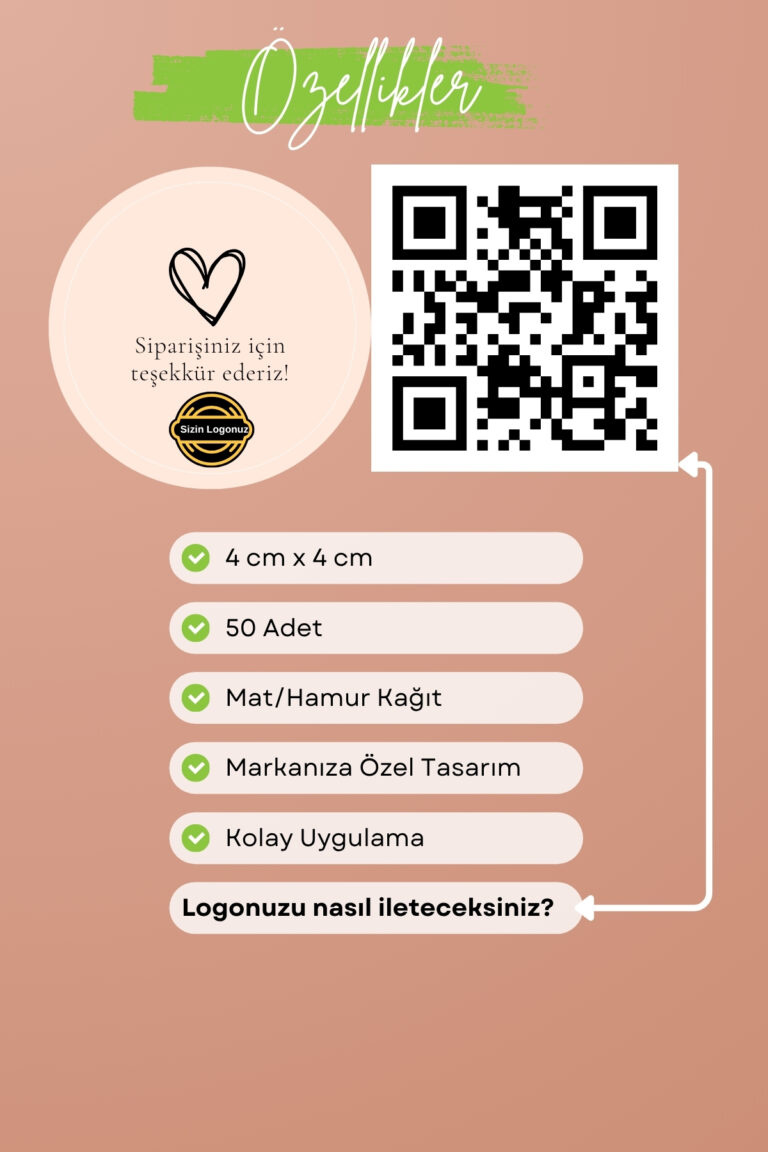 Kişiye Özel Butik Logo Etiketi | 50 Adet Sipariş Teşekkür Etiketi Sticker | 4x4 cm - Görsel 3