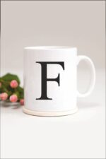 F Harfli Baskılı Kupa Bardak