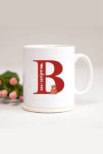 Ayıcıklı B Harfli Baskılı Kupa Bardak