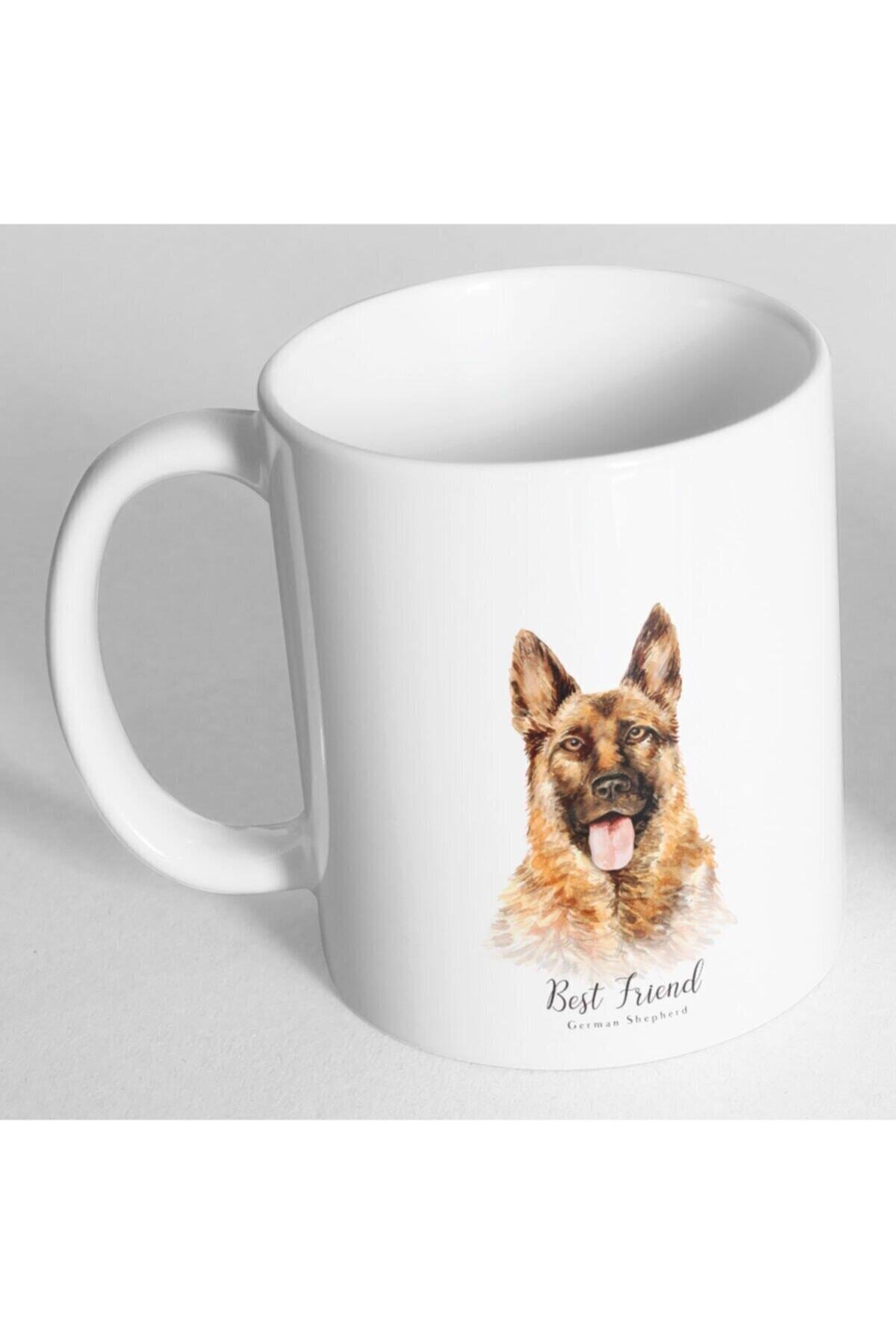 1_org_zoom-591.jpg Beyaz Best Friend German Shepherd Resim Baskılı Kupa Bardak - Görsel 1