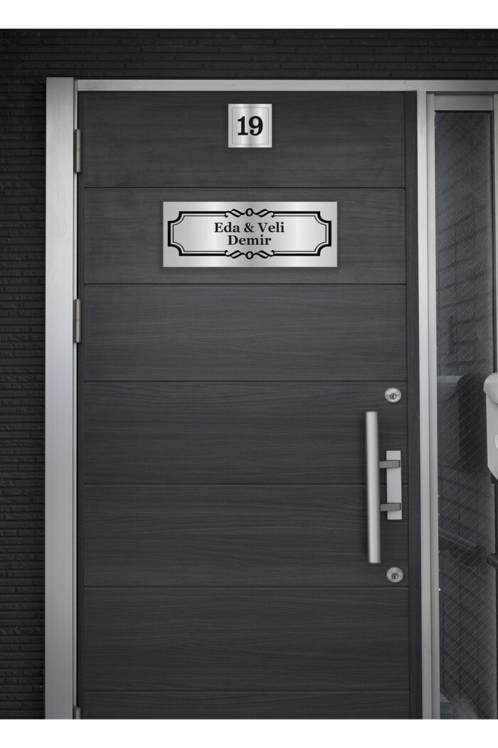Kişiye Özel Kapı İsimliği - Klasik Model (15x5 cm + 5x5 cm) - Görsel 2