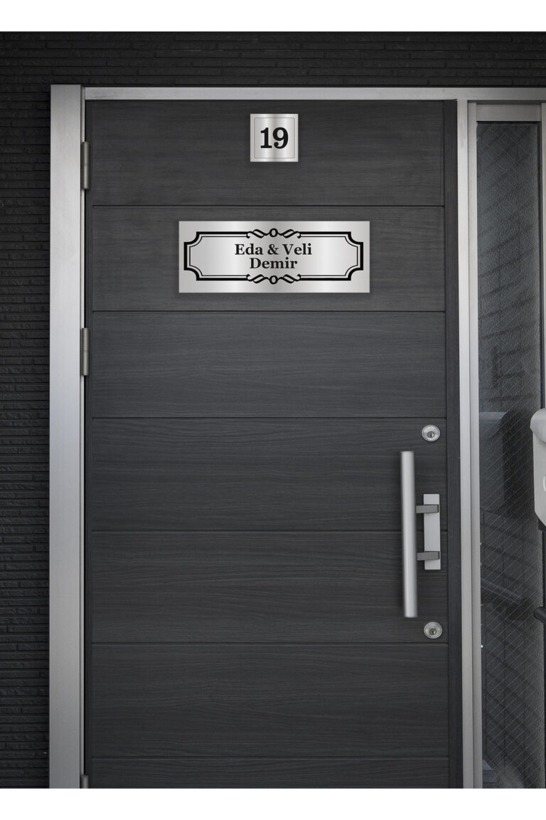Kişiye Özel Kapı İsimliği - Klasik Model (15x5 cm + 5x5 cm) - Görsel 2