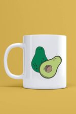 Avokado Baskılı Kupa Bardak - Baskılı Bardak -kahve Bardağı