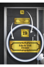 Kişiye Özel Kapı İsimliği - Klasik Model (15x5 cm + 5x5 cm) - Görsel 2