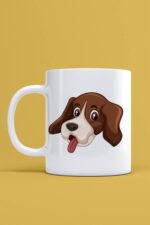 Köpek Basklı Kupa Bardak Baskılı Bardak Kupa