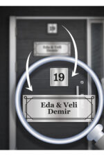 Kişiye Özel Kapı Tabelası | Alüminyum 15x5 cm | Geometrik Çerçeveli Tasarım | İsim + Numara