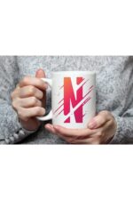 Özel Tasarım N Harfli Beyaz Porselen Kupa Tfsp-14