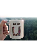 Özel Tasarım Ü Harfli Porselen Kupa Tfhr-25