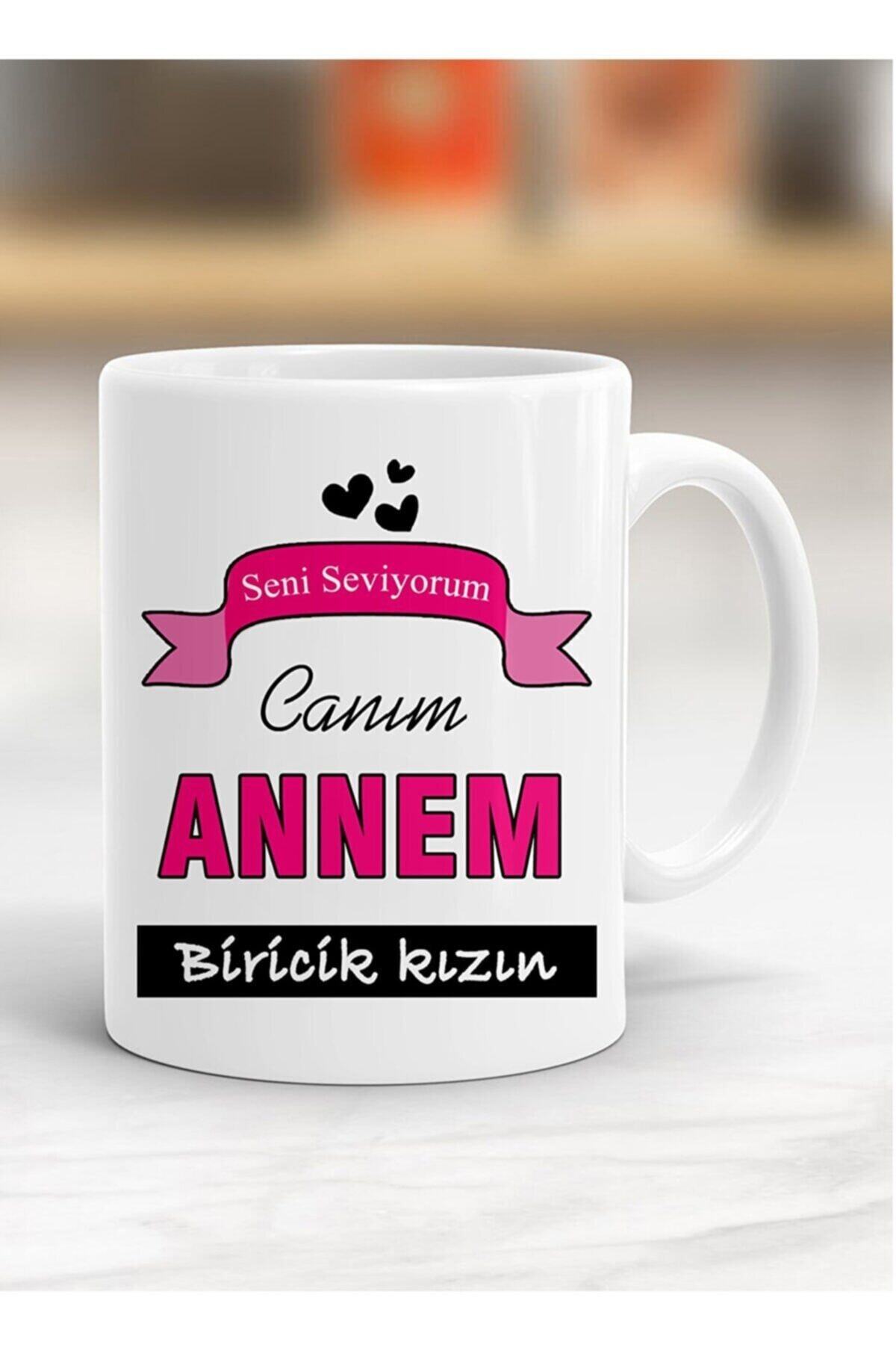 1_org_zoom-867.jpg Canım Annem Biricik Kızın Baskılı Kupa Bardak - Görsel 1