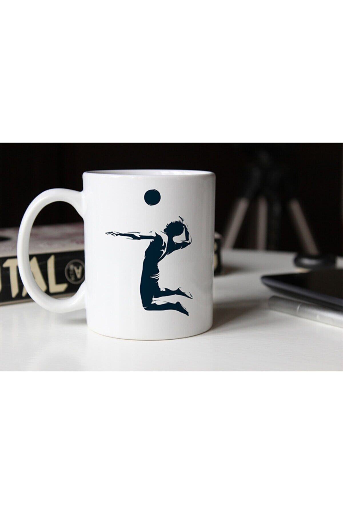 1_org_zoom-869.jpg Voleybolcu Temalı Beyaz Porselen Kupa Tfspr-14 - Görsel 1