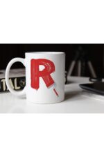 Boya Fırçası Temalı R Harfli Renkli Porselen Kupa Tfr