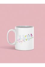 Love You Yazı Baskılı Kupa Beyaz Porselen