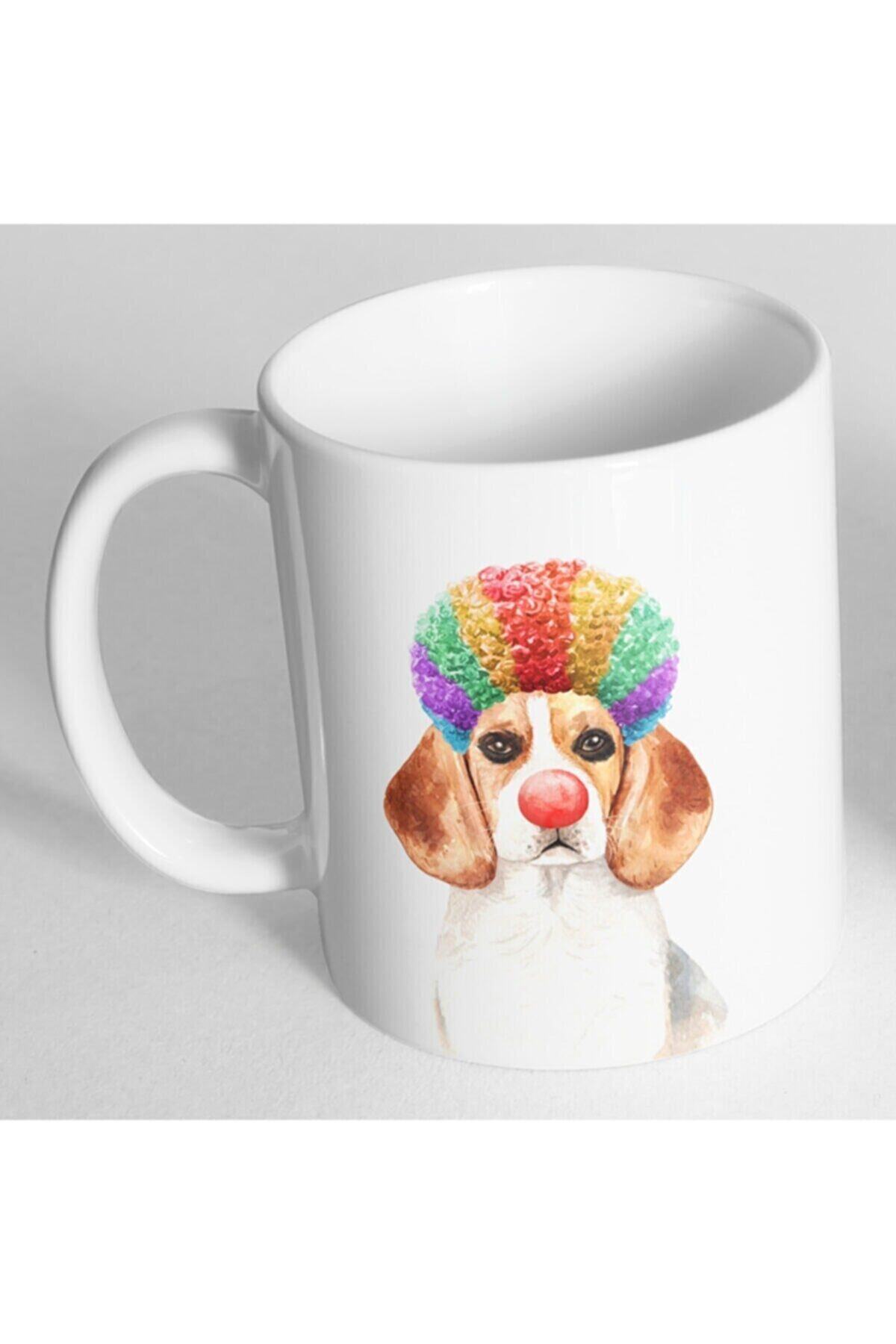 1_org_zoom-895.jpg Beagle Palyaço Baskılı Kupa Bardak - Görsel 1