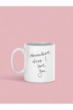 Love You Yazı Baskılı Kupa Beyaz Porselen