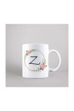 Z Harfi Çiçek Desenli Kupa Bardak