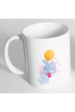 Beyaz Sevimli Tavşan Resim Baskılı Kupa Bardak